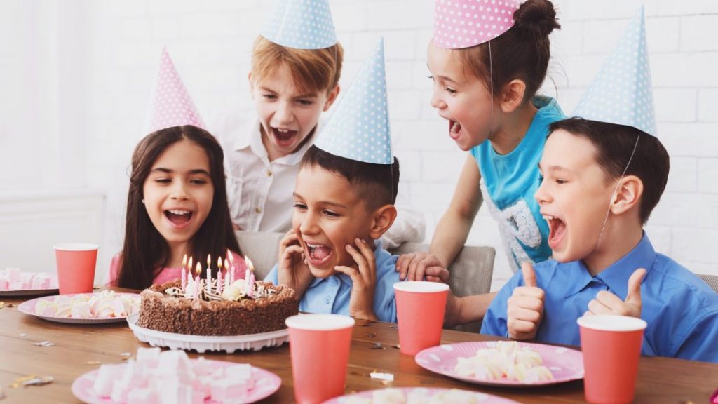 A group of children at a birthday party.